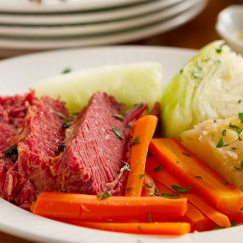 Traditional Corned Silverside with Mustard Sauce