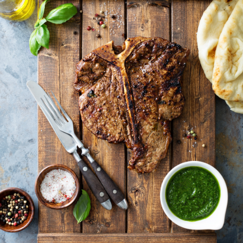 T-Bone Steak with Chimichurri Sauce